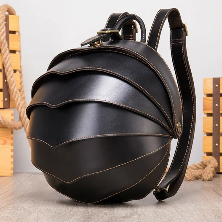バックパック ビートル形状 リュック 本革 デイパック 男女兼用バッグ メンズリュック レディースバッグ 防水 bg0756 ブラック Lサイズ拍卖