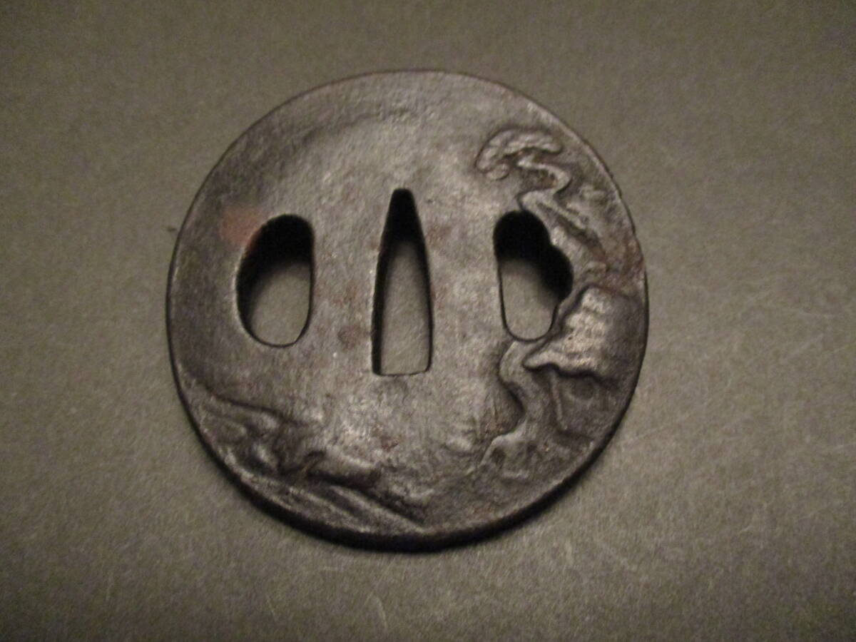 江戸期 鉄鍔 「山水図」 日本刀 武具 甲冑拍卖