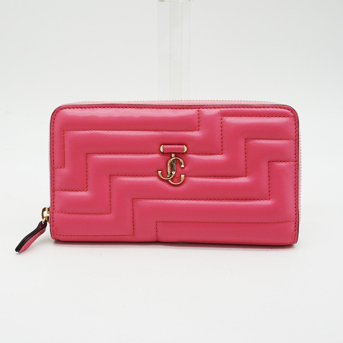 ◇美品【JIMMY CHOO ジミーチュウ】2023SS PIPPA NBA ラウンドファスナー長財布 CANDY PINK拍卖
