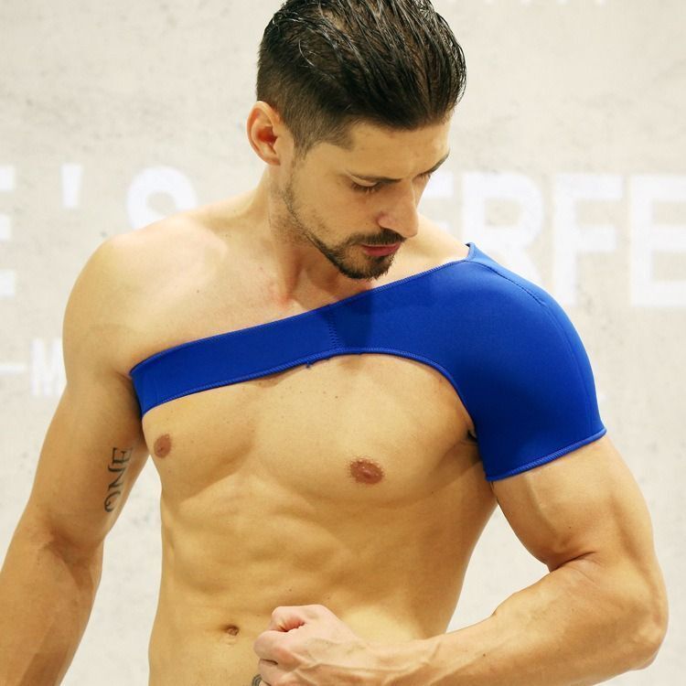 肩サポーター 肩固定 肩痛サポート 冷え性 脱臼 肩コリ 男女左右兼用 ブルー拍卖