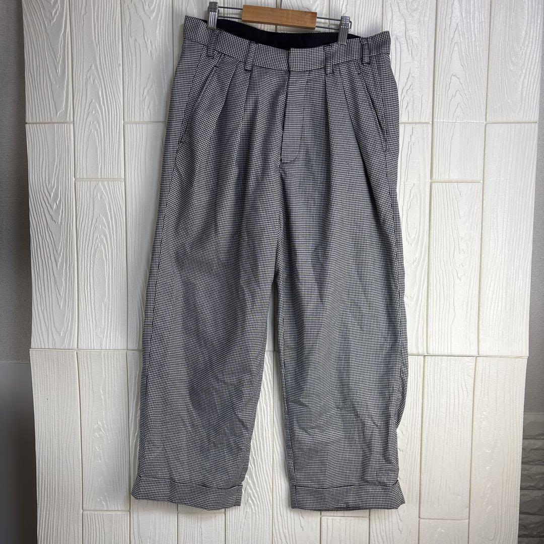 チェック柄カジュアルパンツ サイズ38(M) ベルト付き拍卖