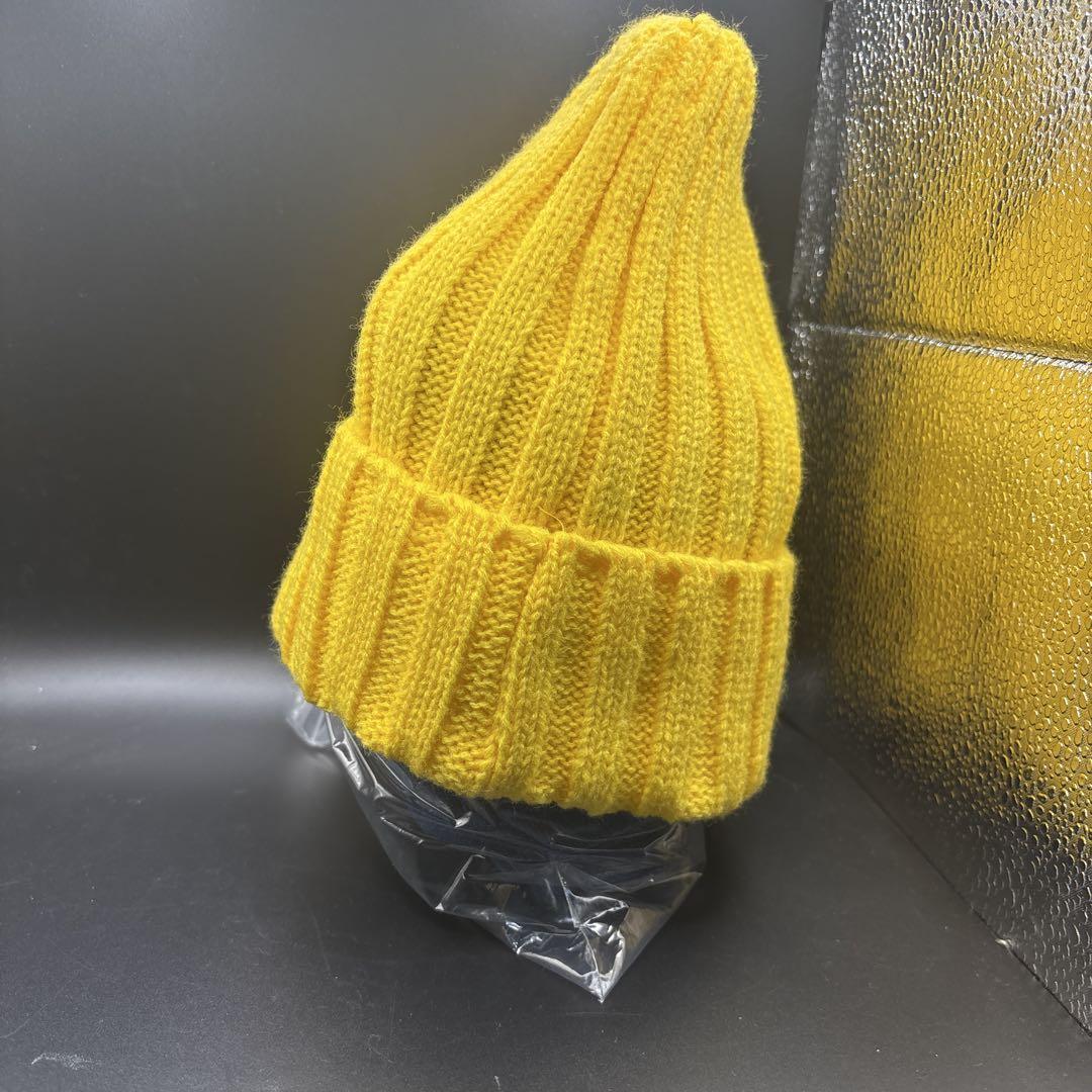 イエローとんがりニット帽 100%アクリル拍卖