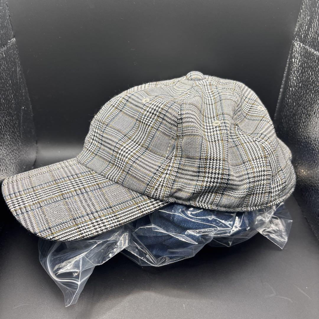 グレー系チェック柄キャスケット ユニセックス サイズ調整可能拍卖