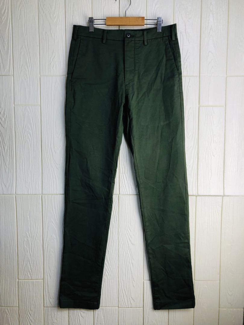 ユニクロ ダークグリーン チノパン ウエスト74cm拍卖