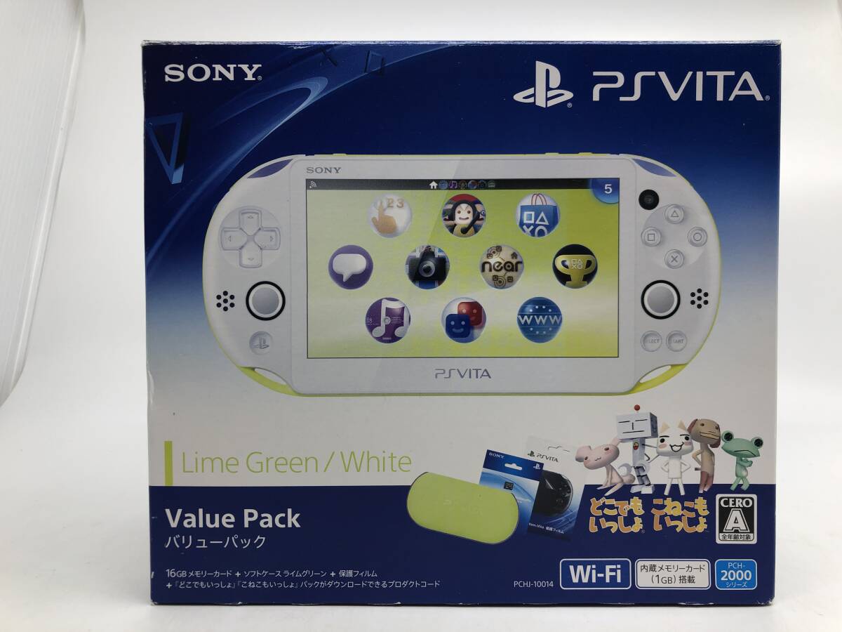 1円~ ジャンク品扱い SONY PS PlayStation VITA PCH-2000シリーズ LimeGreen/White拍卖