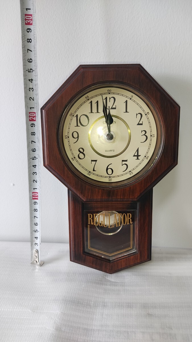 ミニ掛け時計 CITIZEN REGULATOR 昭和レトロ アンティーク 壁掛け時計 長さ25.5㎝ 電池入れても動きません 修理可能な方 ジャンク!拍卖