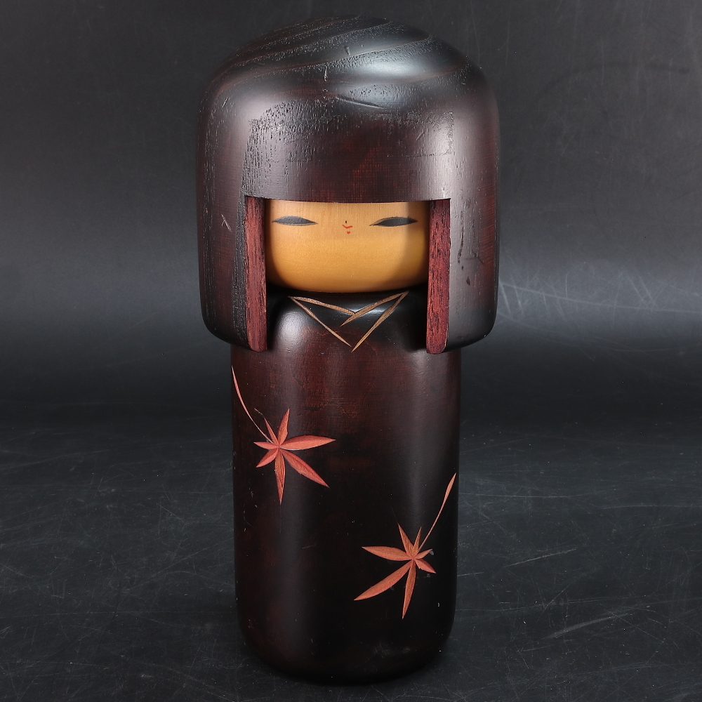 ◆◇卯三郎 創作こけし 20.2cm 紅葉柄 伝統工芸 民芸品 日本人形◇◆拍卖