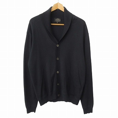 ユナイテッドアローズ UNITED ARROWS カーディガン ショールカラー ニット コットン シルク XL 黒 メンズ拍卖