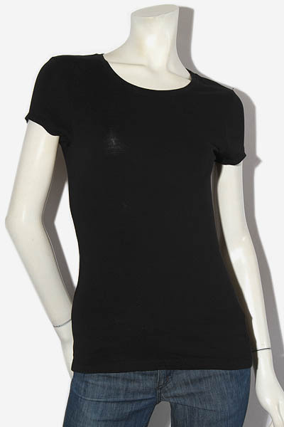 BANANA REPUBLIC バナナリパブリック ストレッチ 半袖Tシャツ カットソー S BLACK ブラック 964292-01 /◆☆ レディース拍卖