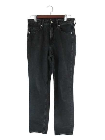 エイチ&エム H&M デニム ロング パンツ 無地 サイズS 黒 QQQ メンズ拍卖