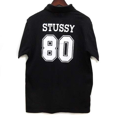 フレッドペリー FRED PERRY ステューシー Stussy 80 S/S Polo DELUXE ポロシャツ 半袖 ブラック 黒 38 SM7052 メンズ拍卖