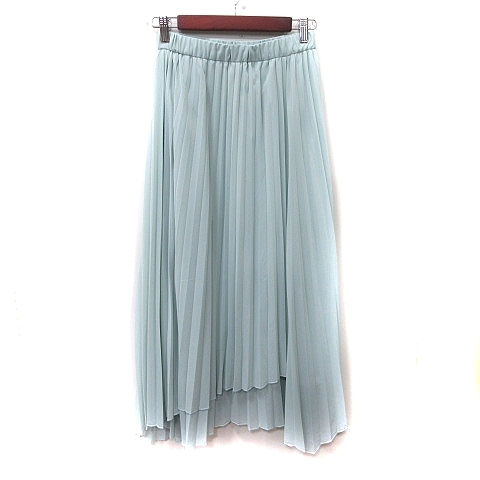 グローブ grove プリーツスカート ロング フィッシュテール M 水色 /YI レディース拍卖