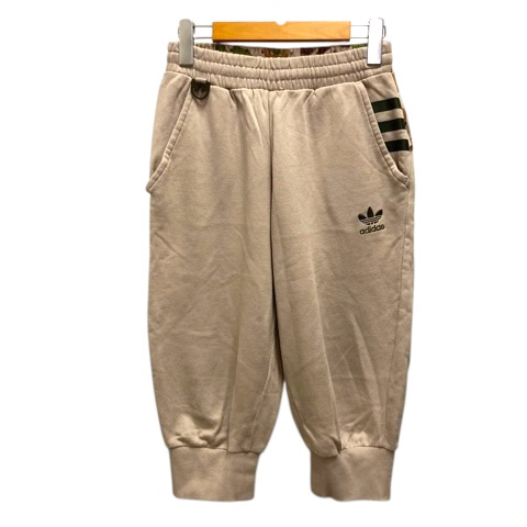 アディダス adidas パンツ ボトムス ジョガーパンツ スウェット ロゴ 迷彩 五分丈 S ベージュ レディース拍卖