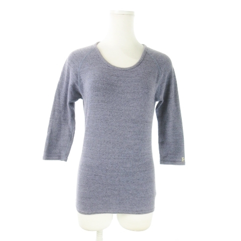 ハリウッドランチマーケット HOLLYWOOD RANCH MARKET カットソー ラウンドネック 七分袖 ストレッチ ラグラン ロゴ刺繍 2 M 紫拍卖