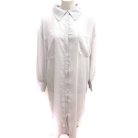 ヘザー Heather シャツワンピース Aライン ロング F グレー /RT レディース拍卖