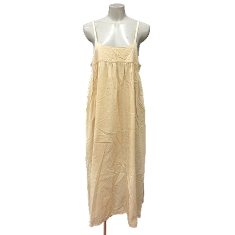 サマンサモスモス SM2 キャミワンピース ロング 麻混 リネン混 F イエローベージュ /MN ●RY レディース拍卖