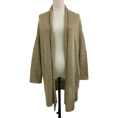 ジャーナルスタンダード JOURNAL STANDARD カーディガン ショールカラー 前開き 無地 リネン 長袖 ベージュ 茶 ブラウン レディース拍卖