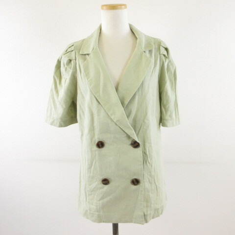 ワンアフター アナザー ナイスクラップ one after another NICE CLAUP ジャケット 半袖 緑 F *T654 レディース拍卖