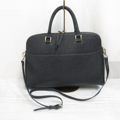 ユナイテッドアローズ UNITED ARROWS 2WAY ショルダー ハンド バッグ 黒 ブラック レザー調拍卖