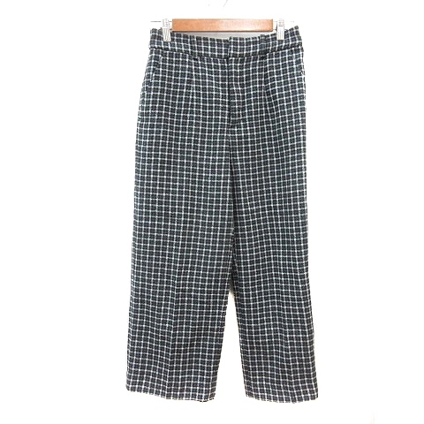 インディヴィ INDIVI ストレートパンツ チェック 38 M グレー /MN レディース拍卖