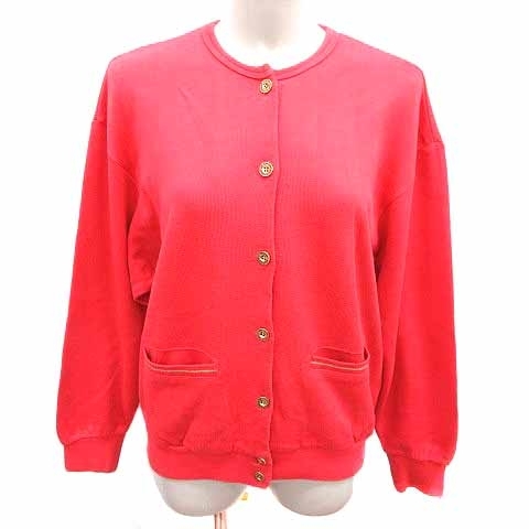 マンシングウェア MUNSINGWEAR カーディガン ニット 長袖 L 赤 レッド /YK レディース拍卖