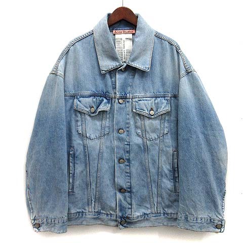 アクネ ストゥディオズ Acne Studios オーバーサイズユニセックスフィット デニム ジャケット ダメージ加工 FN-UX-OUTW000016 XXS/XS ☆AA拍卖