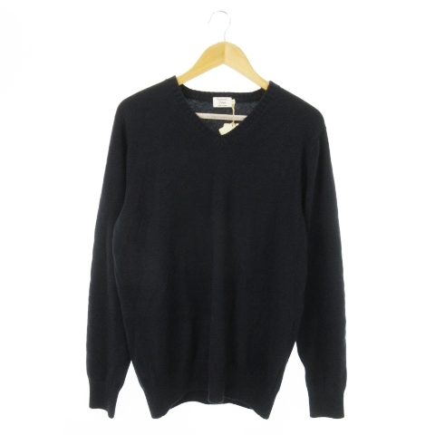 未使用品 デトワー Detour ニット セーター Vネック 長袖 カシミヤ LL 紺 ネイビー /AO15 ■GY11 メンズ拍卖