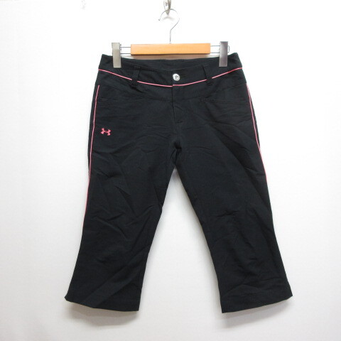 アンダーアーマー UNDER ARMOUR スポーツウェア ボトムス クロップド パンツ SM 黒 ブラック レディース拍卖