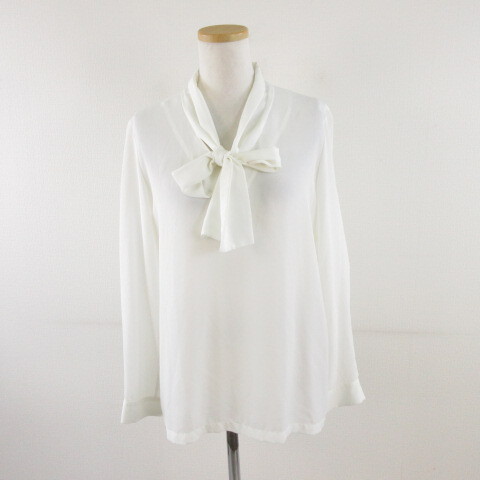 セオリーリュクス theory luxe ボウタイブラウス 長袖 白 40 *A585 レディース拍卖