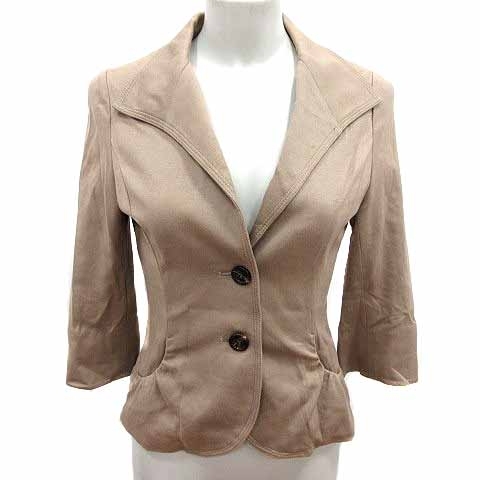 エムケー ミッシェルクラン MK MICHEL KLEIN テーラードジャケット 七分袖 38 M ベージュ /YK レディース拍卖