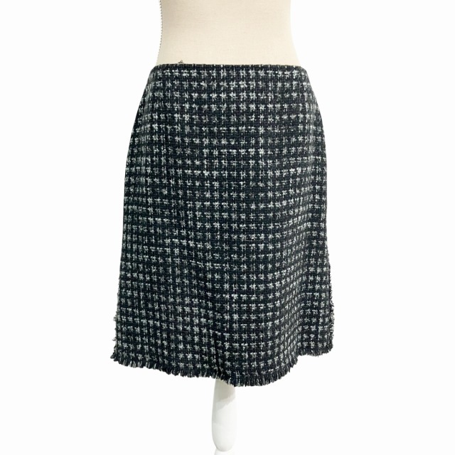 ランバン LANVIN 美品 ひざ丈 ツイードスカート グレー 42 約L ■GY09 レディース拍卖