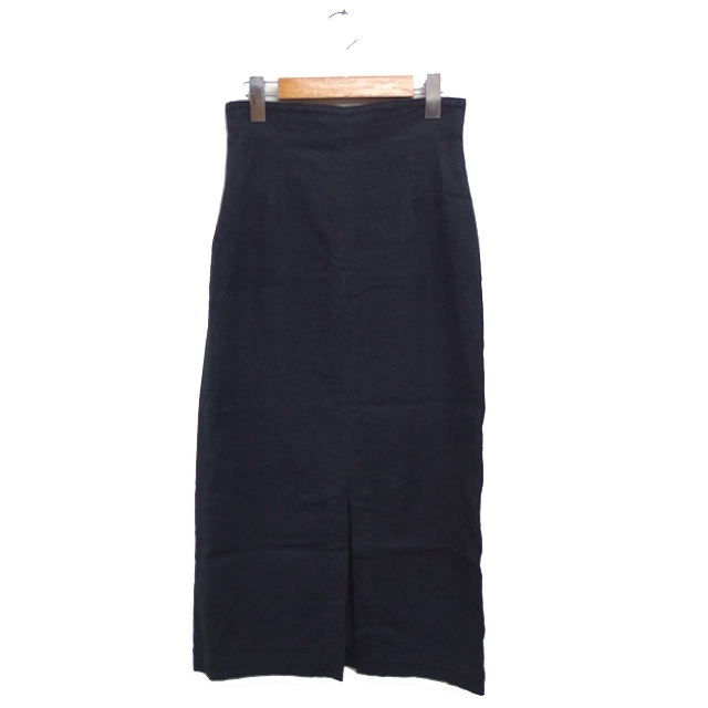 ギャルリーヴィー GALERIE VIE トゥモローランド タイトスカート ロング スリット 綿麻 無地 34 チャコールグレー /FT14 レディース拍卖