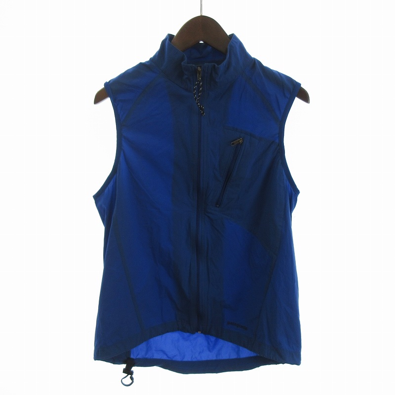 パタゴニア Patagonia ヴィンテージ ナイロンベスト ロゴ刺繍 青 ブルー S ☆AA★ ■GY99 メンズ拍卖