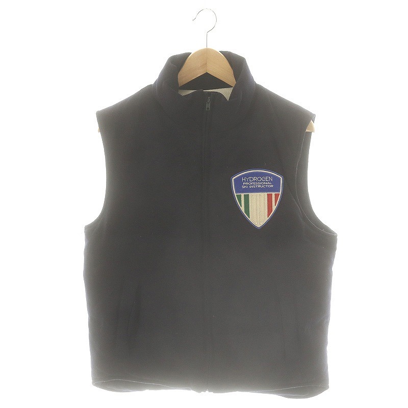 ハイドロゲン HYDROGEN ウール 中綿ベスト ジャケット M ネイビー /ES ■OS ■GY09 メンズ拍卖