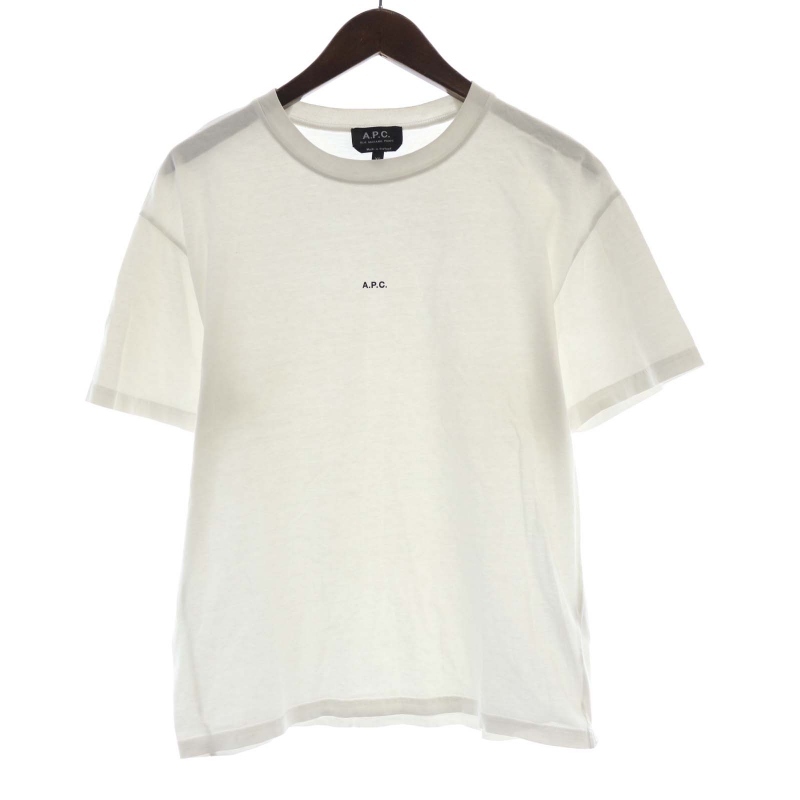 アーペーセー A.P.C. Tシャツ カットソー ロゴ クルーネック 半袖 XS 白 ホワイト /RO レディース拍卖