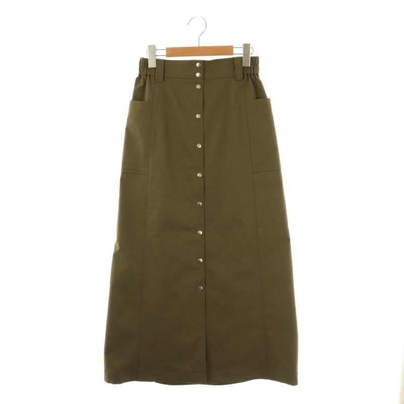 ルーニィ LOUNIE アウトポケットスカート ロング タイト 36 カーキ /NR ■OS レディース拍卖