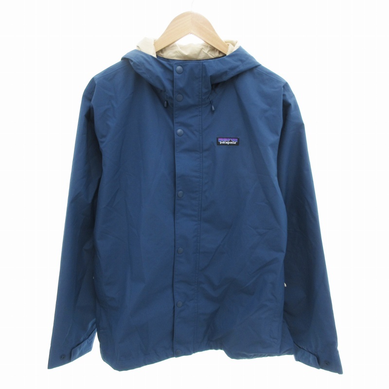 未使用品 パタゴニア Patagonia タグ付き グレイシャージャクソンレインジャケット マウンテンパーカー ロゴ 刺繍 M 青 ブルー拍卖