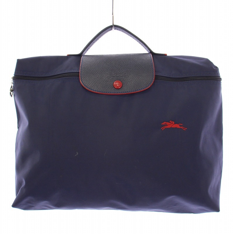 ロンシャン LONGCHAMP Le Pliage Original ル プリアージュ オリジナル ハンドバッグ ナイロン レザー ロゴ 刺繍 紺 L2182 089拍卖