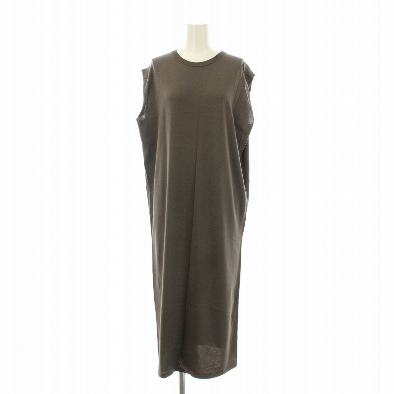 セオリーリュクス 23SS KENSINGTON SLEY ニットワンピース ミモレ ロング ノースリーブ ペチコート付き 38 茶 ブラウン 3105763拍卖