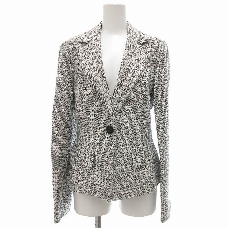 クードシャンス CdeC COUP DE CHANCE テーラードジャケット ラメツイード シングル 38 白 ホワイト 黒 ブラック /UO レディース拍卖