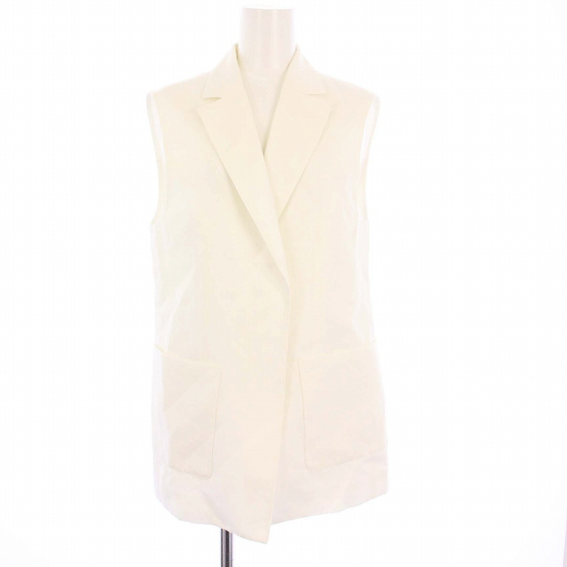 アナイ ANAYI 24SS ベスト ジレ ボタンレス 38 ホワイト 102411-10-230-02-380 /KH レディース拍卖