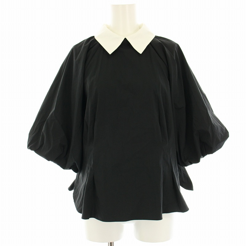 ドレステリア DRESSTERIOR 2WAYバルーンスリーブブラウス シャツ 半袖 プルオーバー 36 黒 ブラック 085-88017 /HN レディース拍卖