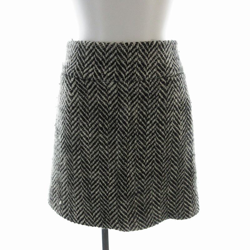 ピンキー&ダイアン ジーンズ ピンダイ Pinky&Dianne Jeans ロービングツイードミニスカート 総柄 38 黒 ブラック 031-3220105 /EE拍卖