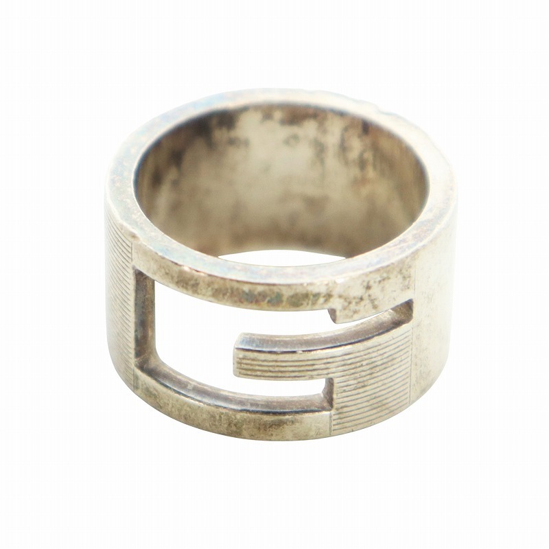 グッチ GUCCI 指輪 ブランテッド アクセサリー リング カットアウトG Silver925 ロゴ 15号 シルバー色 ■GY17 /MQ ■OH メンズ拍卖