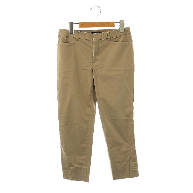 23区 オンワード樫山 コットンスリットクロップドパンツ 38 ベージュ /MI ■OS レディース拍卖