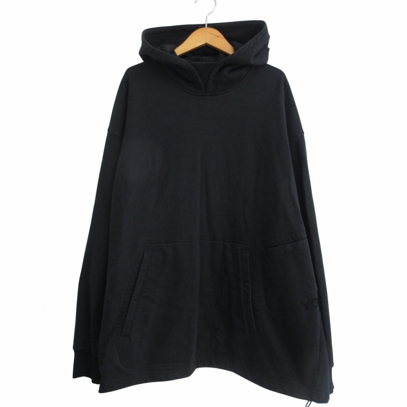 ワイスリー Y-3 ヨウジヤマモト 24SS LOGO HOODIE IR7112 ロゴフーディ パーカー プルオーバー 黒 ブラック XLサイズ メンズ拍卖