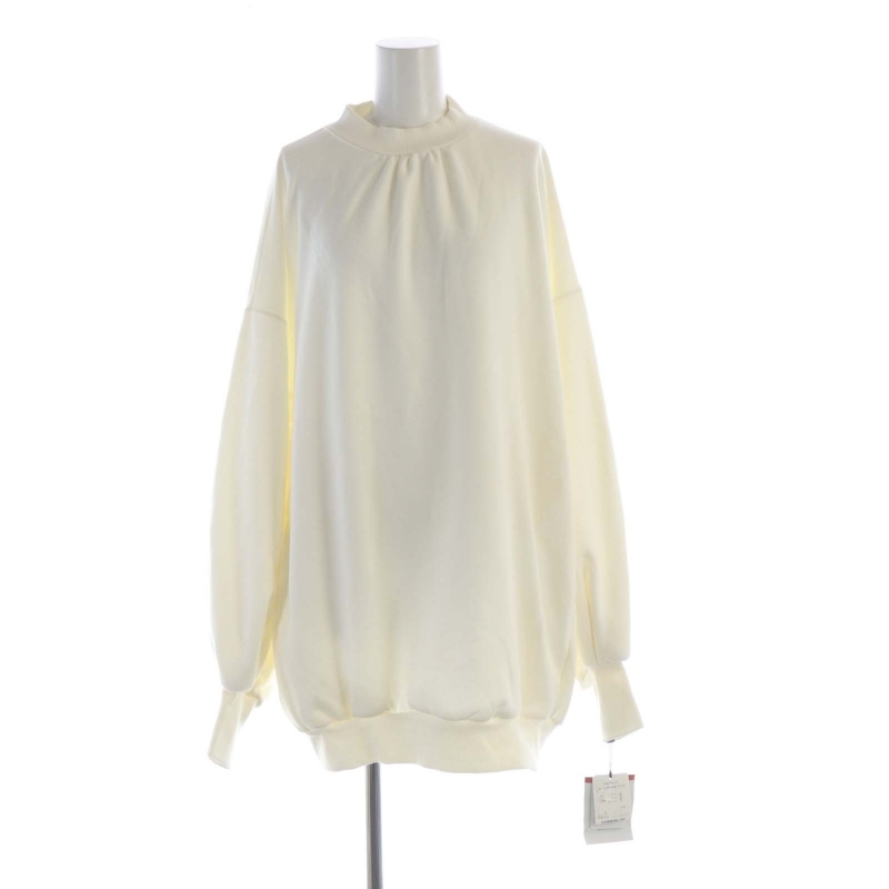 未使用品 ダブルスタンダードクロージング タグ付き バルーンスリーブ&コクーンボディー裏起毛スウェット トレーナー 長袖 38 白拍卖