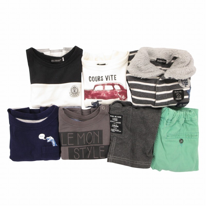 ベベ bebe 7点セット Tシャツ トレーナー パンツ 半袖 長袖 90cm-100cm マルチカラー /JS ■GY14 キッズ拍卖