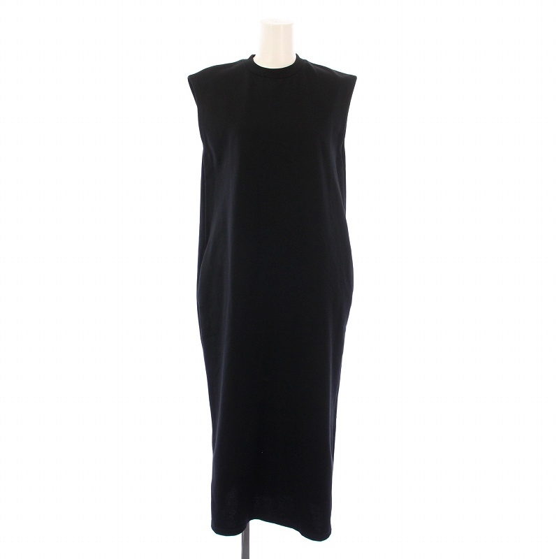 マッキントッシュ MACKINTOSH ノースリーブワンピース ミモレ ロング ストレッチ 無地 サイドスリット 6 黒 ブラック L241MW1032JEMD拍卖
