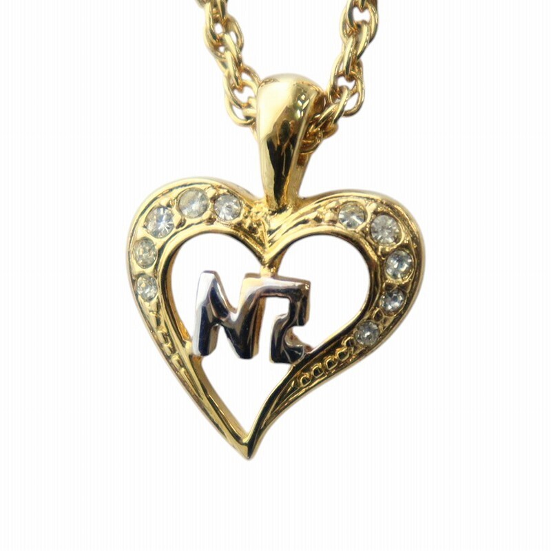ニナリッチ NINA RICCI ネックレス アクセサリー ペンダント ロゴ ハート ゴールド色 ■GY18 /MQ レディース拍卖